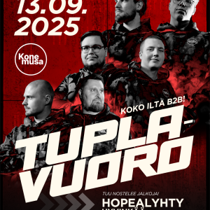 Tuplavuoro - 13.09.2025 @ Hopealyhty